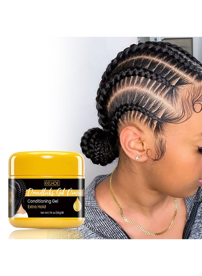 إيلهو معجون شعر الضفائر، جل ترطيب، جل مقاوم لتساقط الشعر يدوم طويلًا لتصفيف الشعر المضفر، كريم تصفيف شعر سريع الجفاف وغير لاصق، شمع تصفيف آمن ولطيف لتصفيف وتحديد الشعر، 50 جم - Image 1